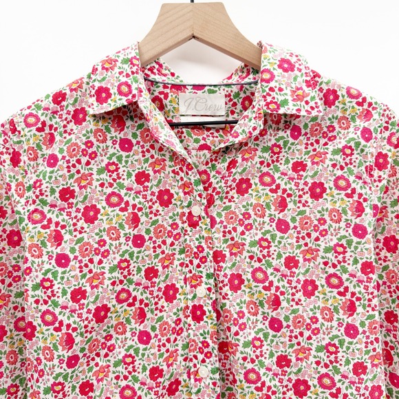 J. Crew Slim-Fit Button Down Shirt in Liberty Fabric Danjo Floral Print Size 4 - Picture 4 of 14